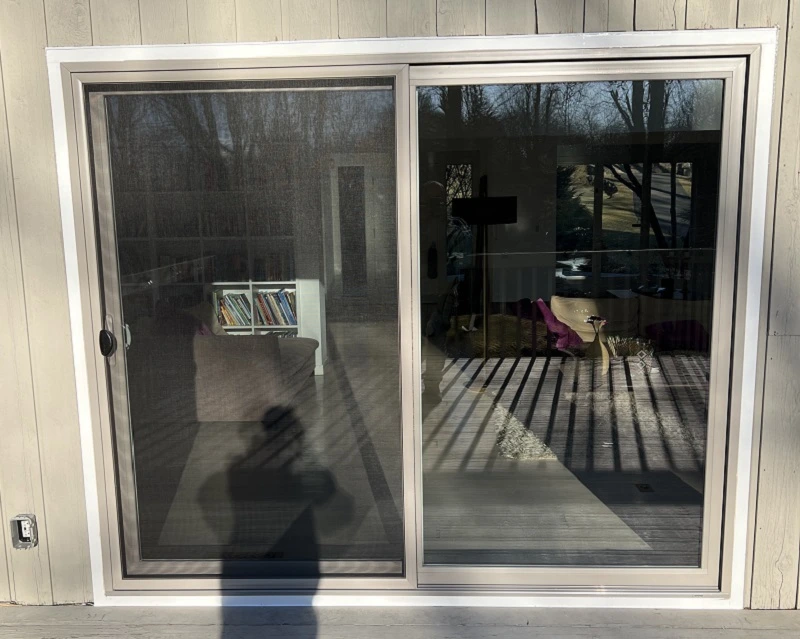 Andersen patio door replacement in a contemporary New Canaan home